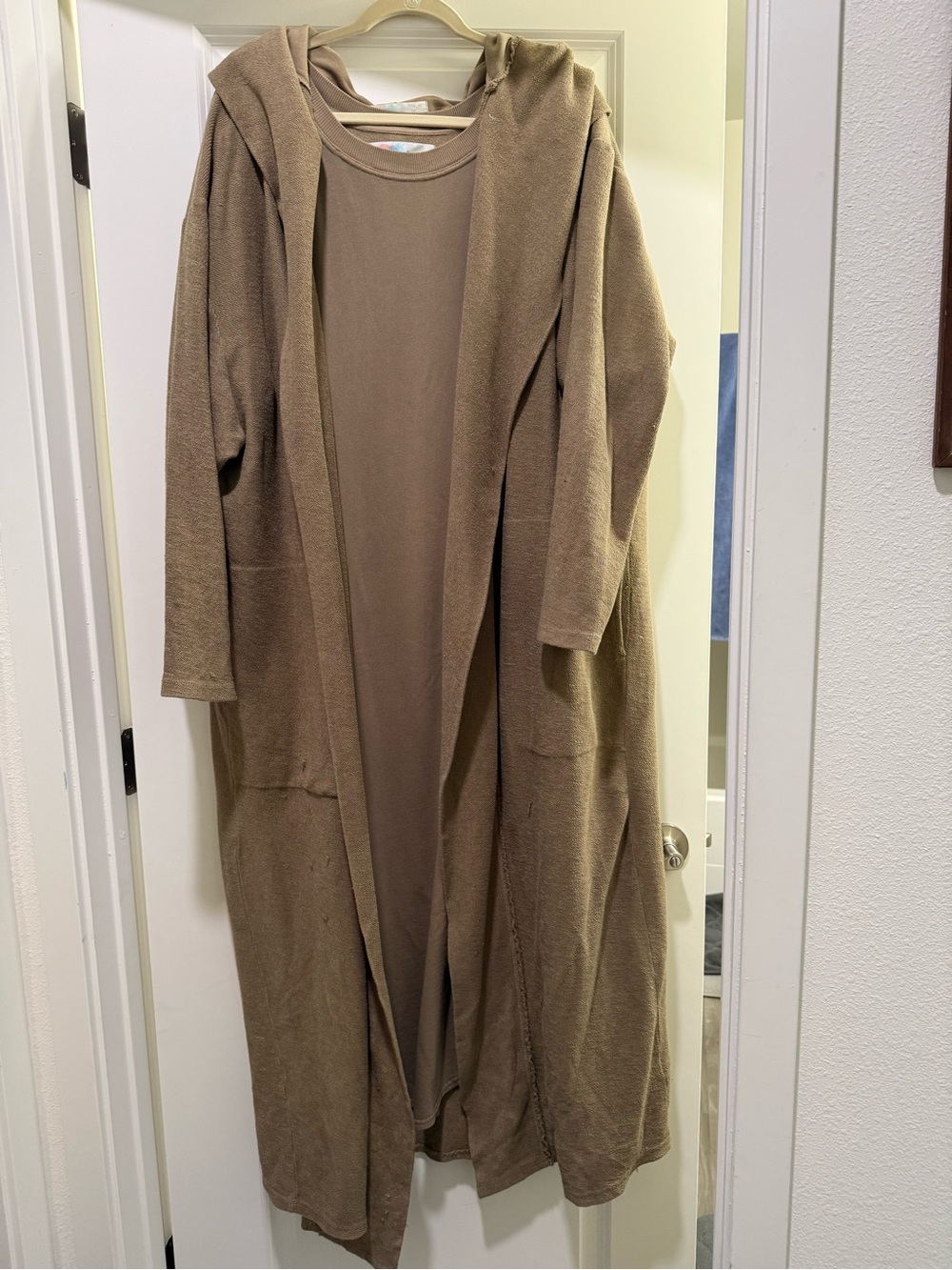 FP Beach 2-piece Short Sleeve Maxi with Hooded Longline Terry Cardi
Olive